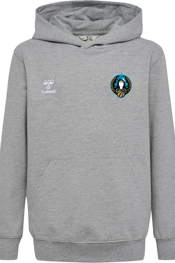 Hoodie GO 2.0 Gris - Collection Champagne Basket x HUMMEL