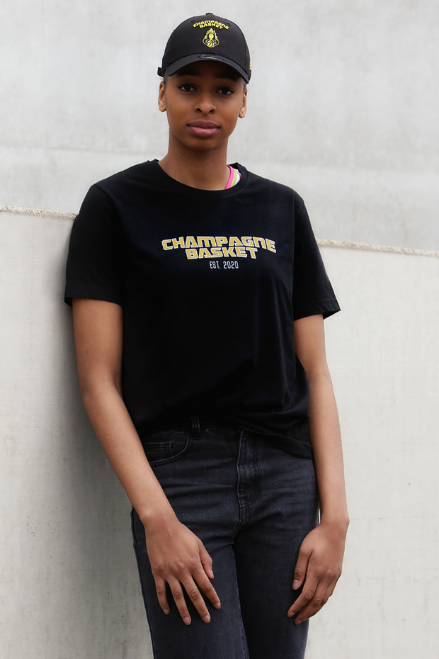 T-shirt noir Champagne Basket