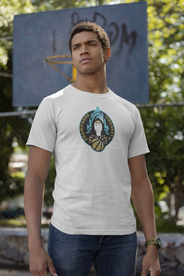 T-shirt blanc Champagne Basket